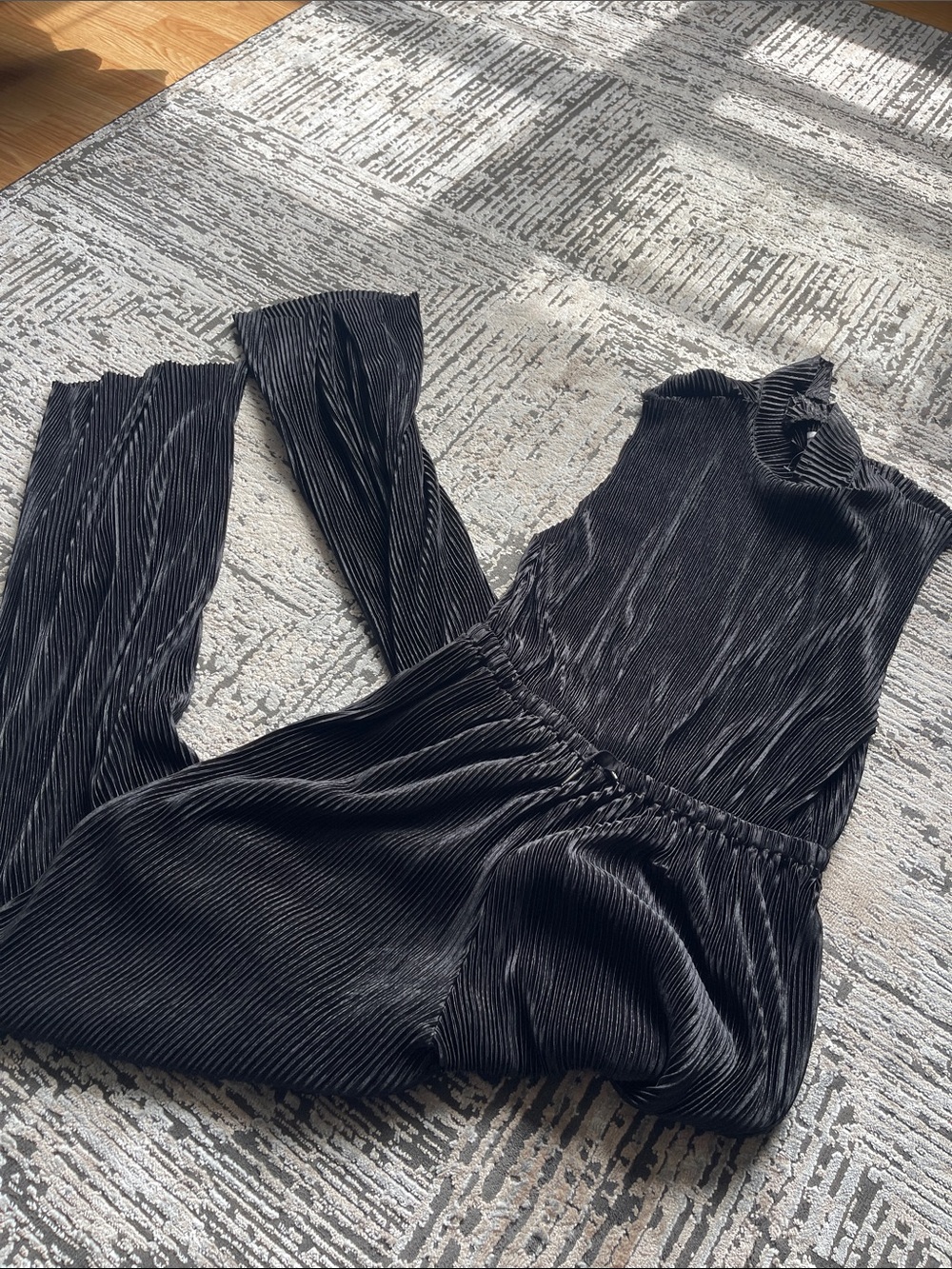 Urban Outfitters Black Pleated Sleeveless Jumpsuit